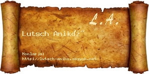 Lutsch Anikó névjegykártya